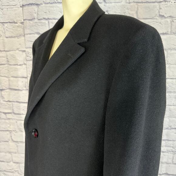Calvin Klein Cashmere Blend Black Preppy Dressy overcoat size 42 R - Picture 7 of 12